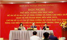 Nâng cao hiệu quả quan hệ đối ngoại Đảng, đối ngoại nhân dân